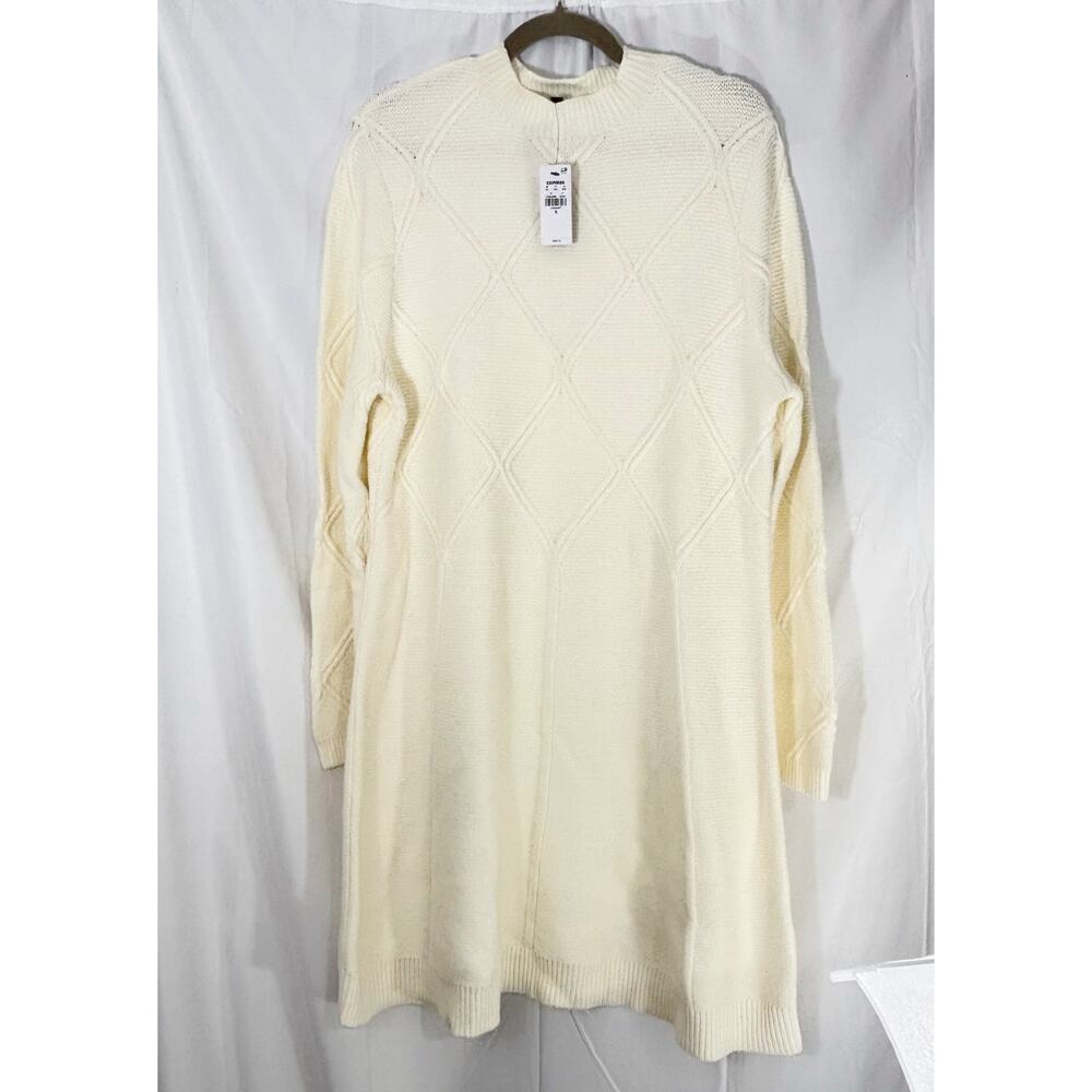NWT Express Sweater Dress Cream XL | Cozy Knit Midi Dress | Fall Winter Chic - Picture 2 of 5